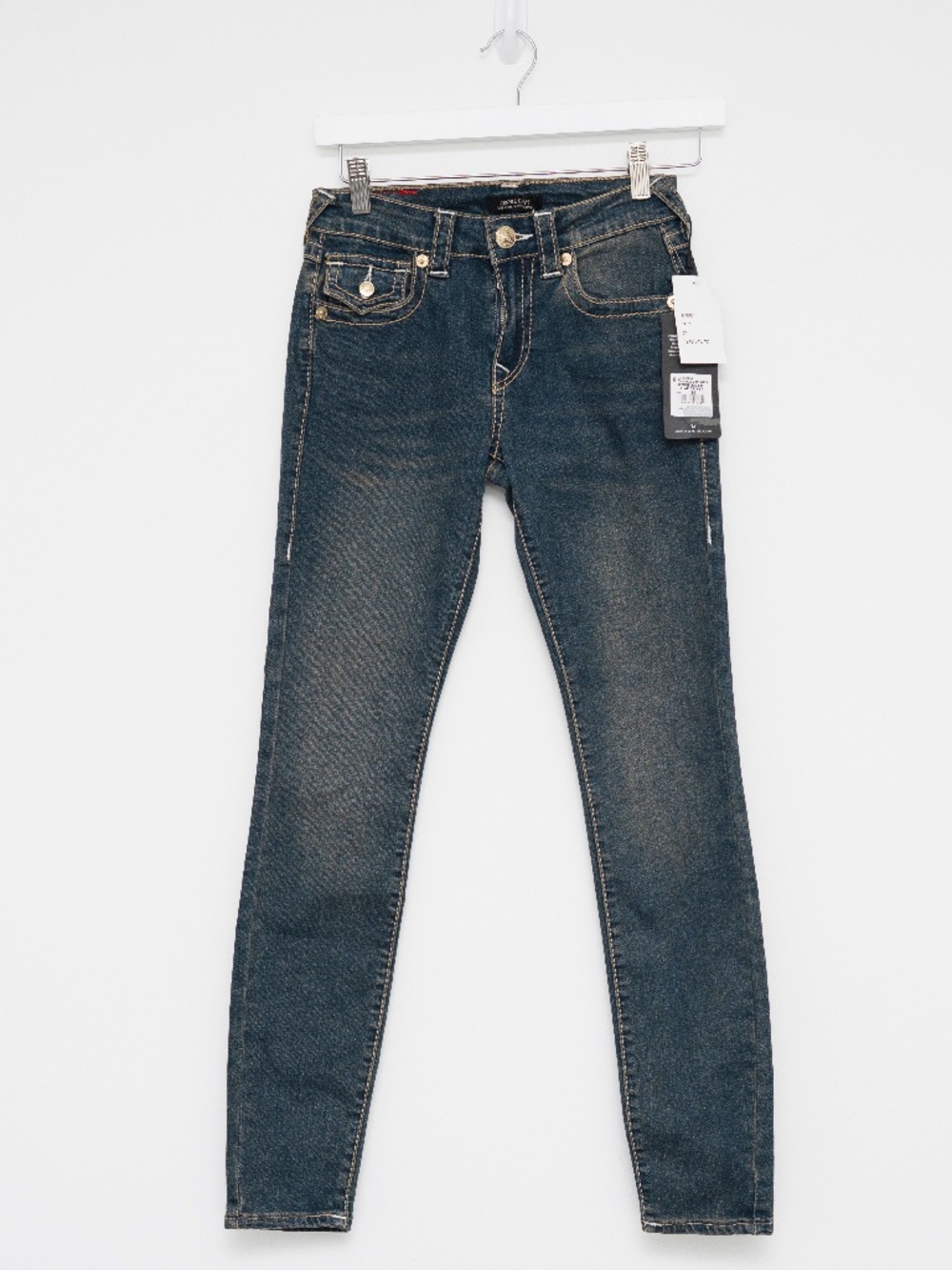 True Religion - Jennie Curvy Mid Rise Flap Skinny Jeans
